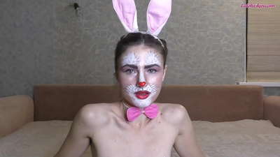 Sexy Bunny Gently Sucks BFF's Huge Dick